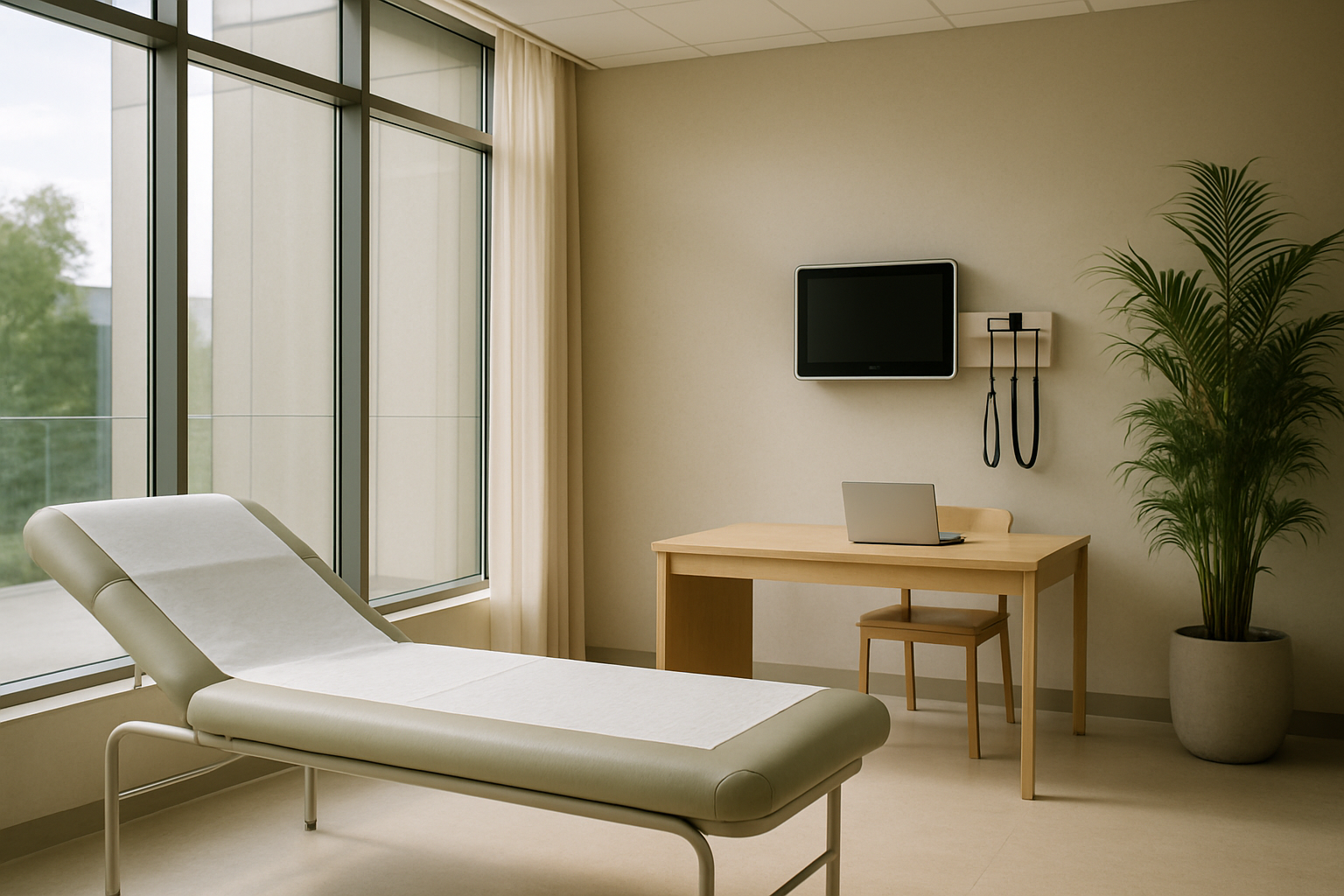 Sala moderna de exame de medicina preventiva